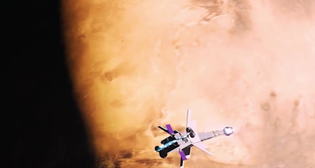 NASA animation of the SR-1 Freedom spacecraft flying past Mars